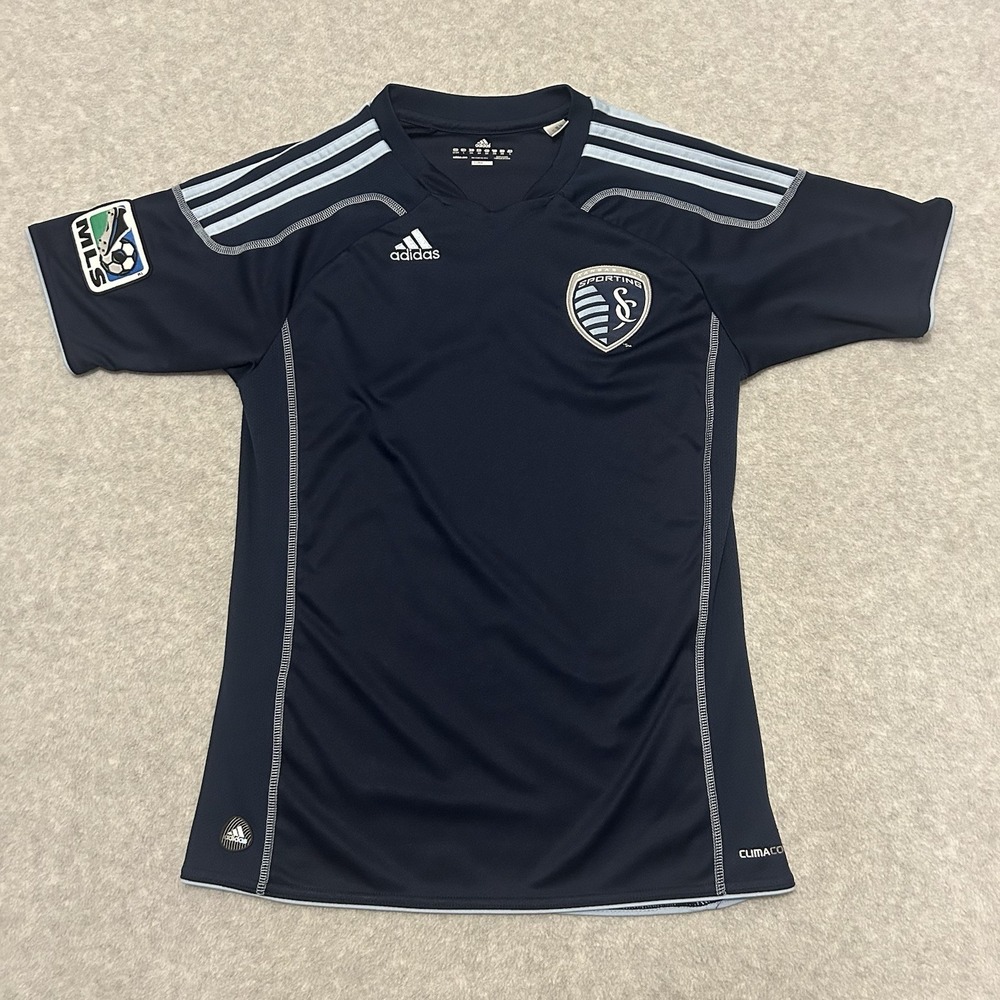 Sporting Kansas City Jersey Youth Large Navy Blue Adidas MLS Climalite 2011
